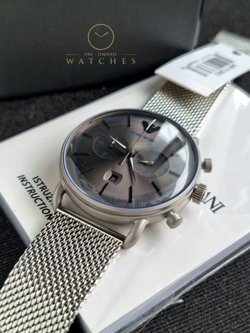 EMPORIO ARMANI Aviator Chronograph Quartz Grey Dial Men's Watch AR11383